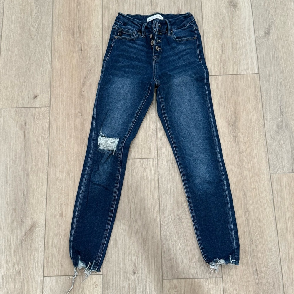 KanCan - Junior's Distressed Blue Jeans - Size 1